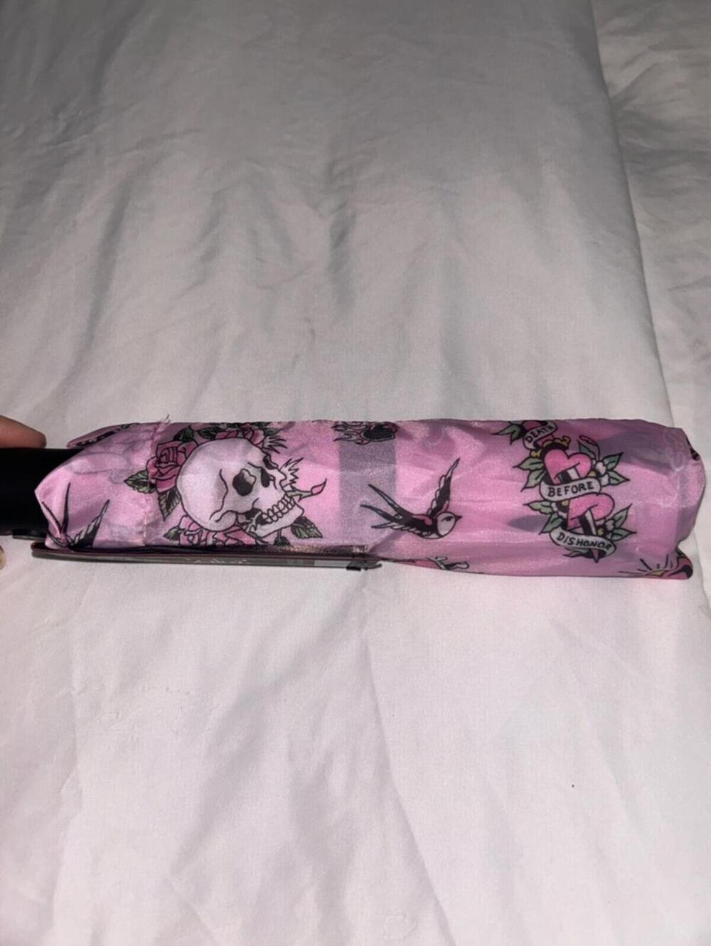 Ed Hardy Death Before Dishonor Compact Umbrella NWT - Picture 4 of 7